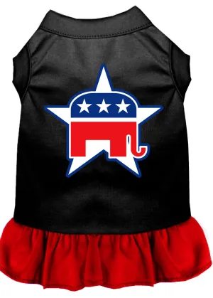 Republican Screen Print Dress Black With Red Xxl
