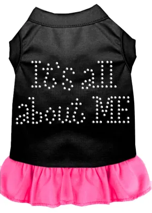 Rhinestone All About Me Dress Black With Bright Pink Sm