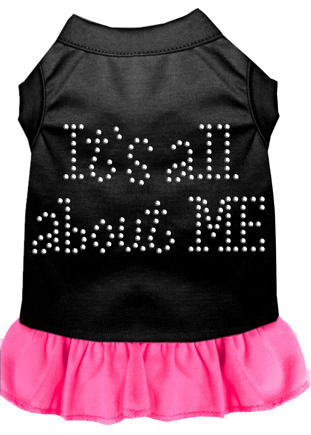 Rhinestone All About Me Dress Black With Bright Pink Sm