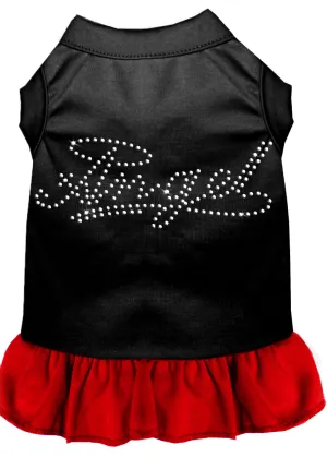 Rhinestone Angel Dress Black With Red Xs