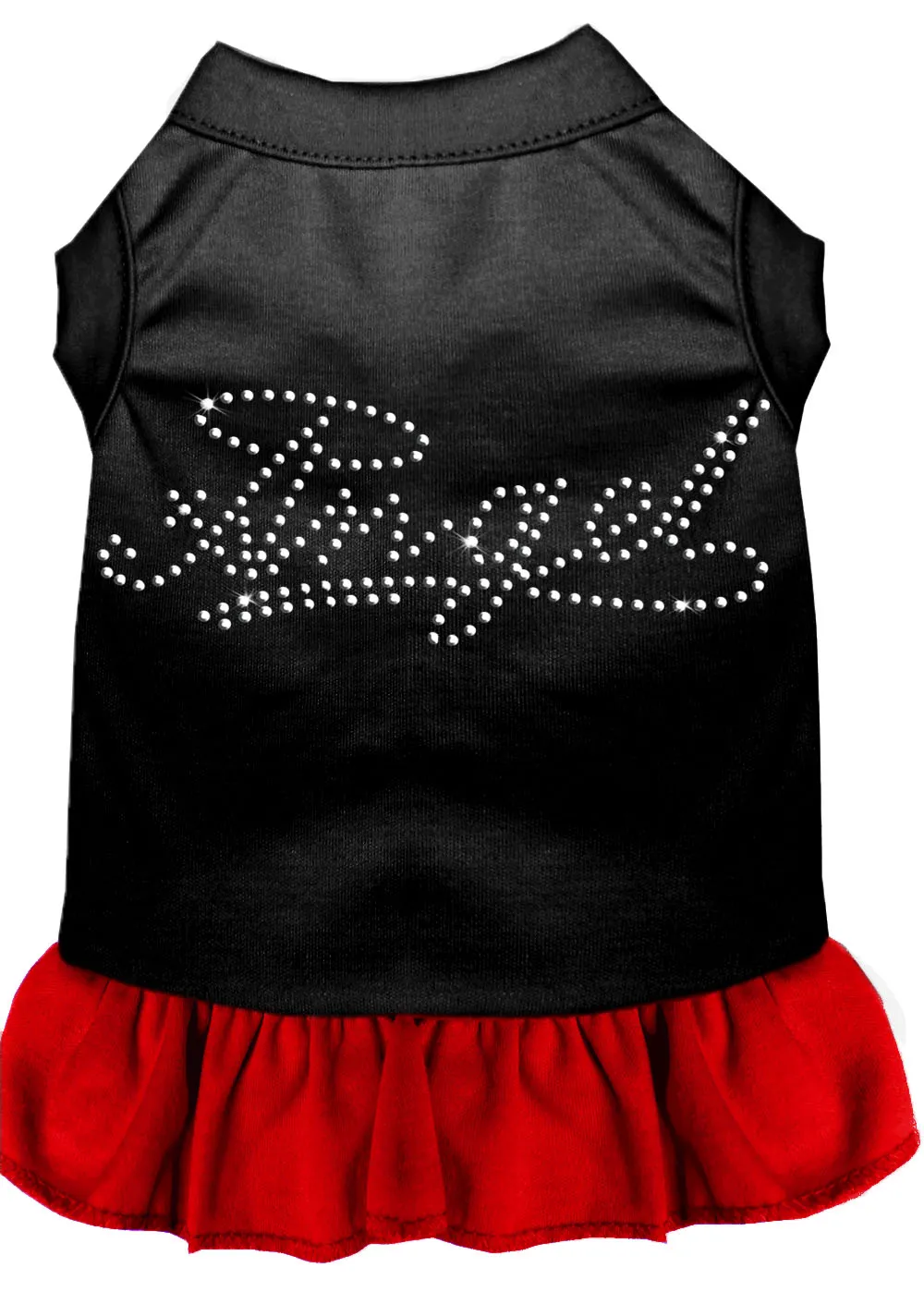Rhinestone Angel Dress Black With Red Xs