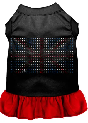 Rhinestone British Flag Dress Black With Red Xs