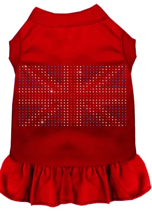 Rhinestone British Flag Dress Red Xxl