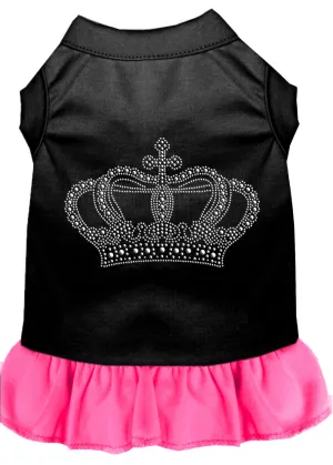 Rhinestone Crown Dress Black With Bright Pink Xs