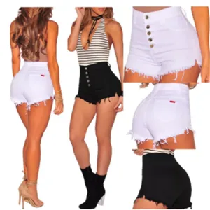 Ripped High Waist Denim Shorts - GlamzLife
