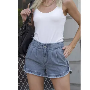 Ruffle Jean Shorts