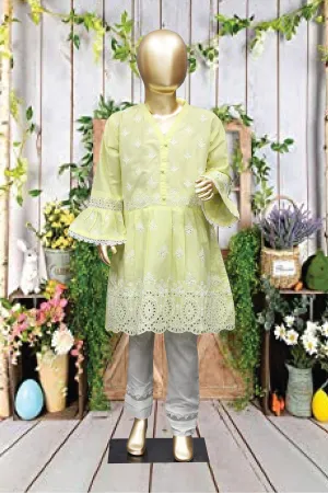 Shomi Stitched Chikankari Kids Shirts Collection'2022-SD-12-Lemon