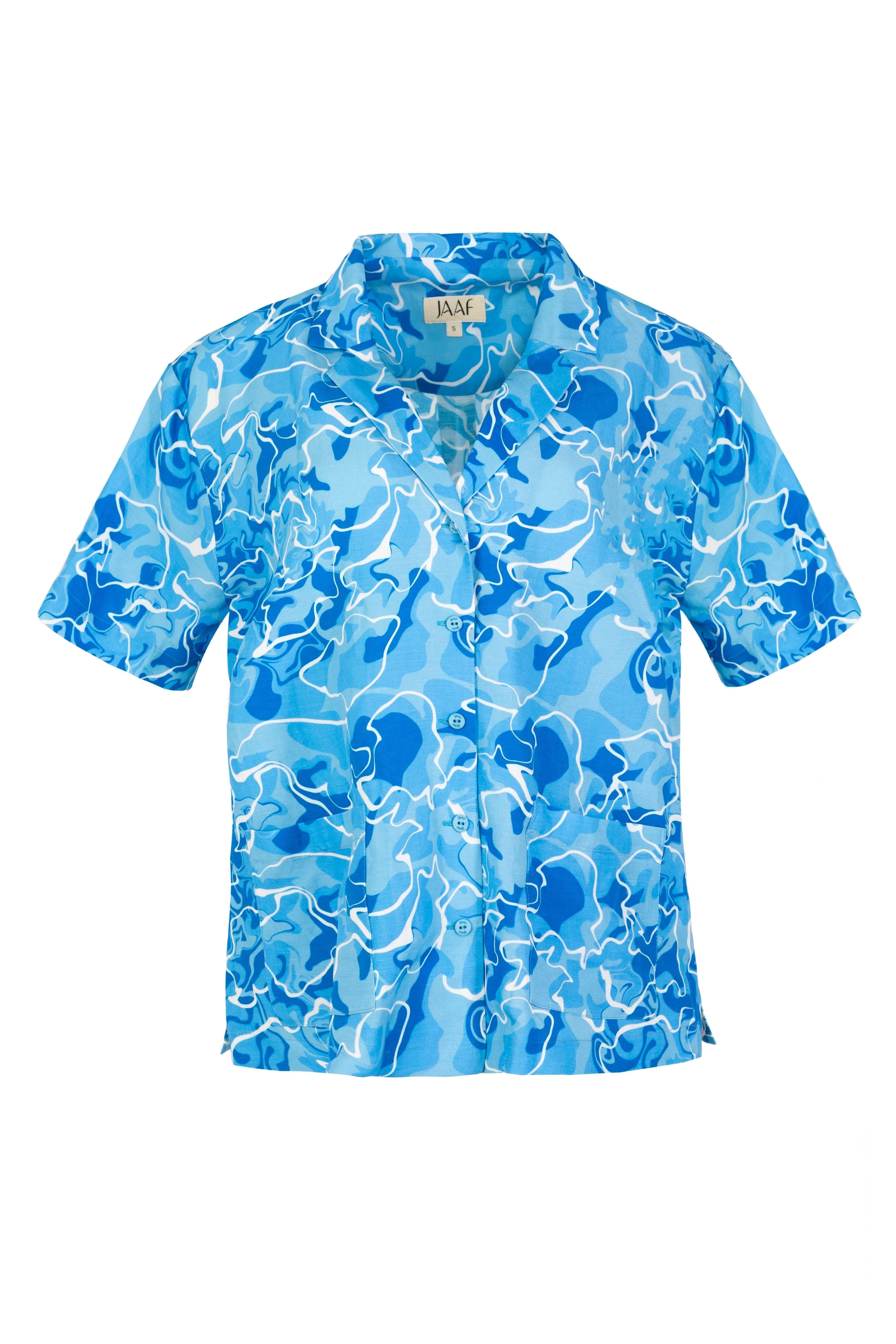 Short sleeve oversized shirt in Pool Water Print