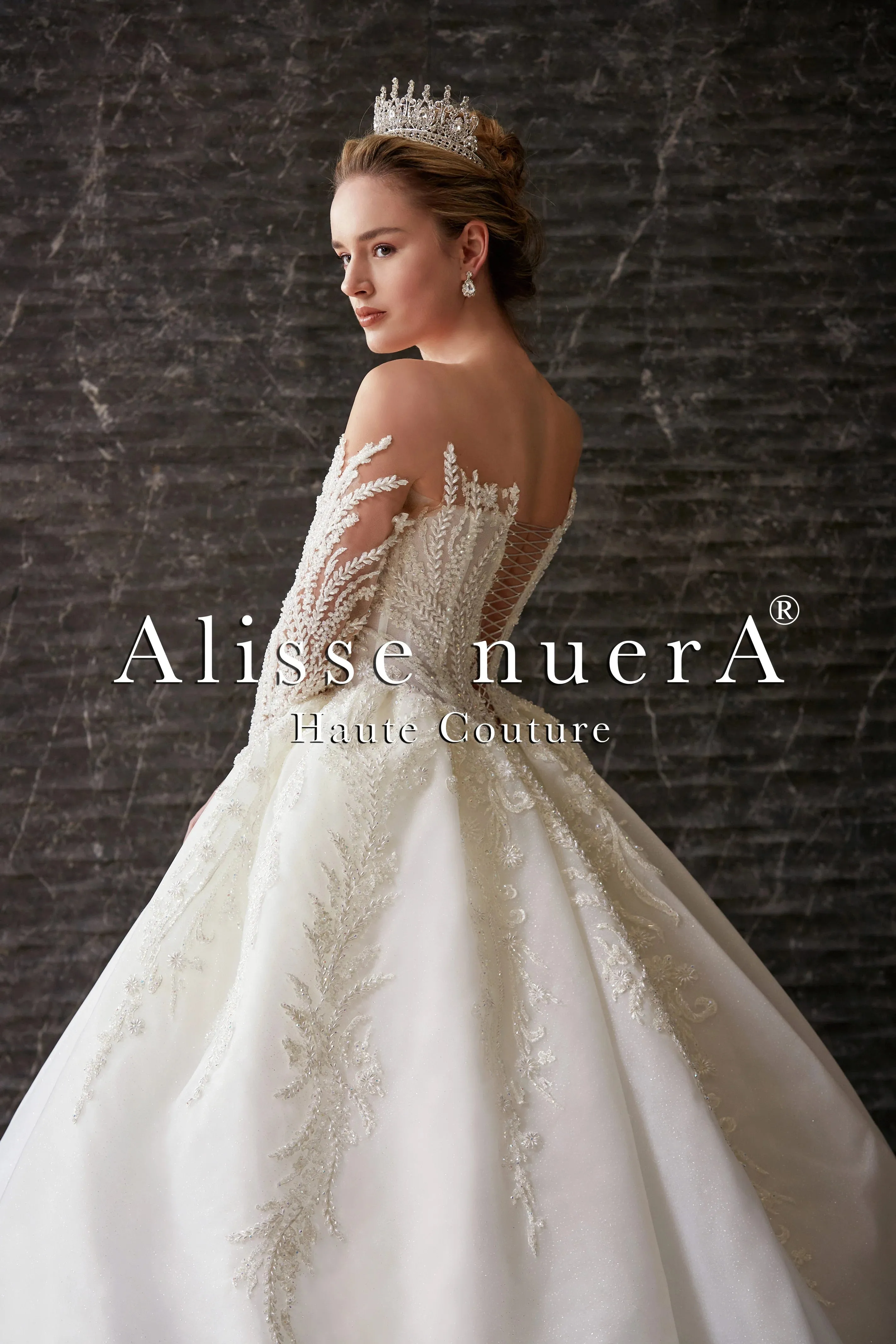 Silk Organza Princess Wedding Dress with Floral Lace