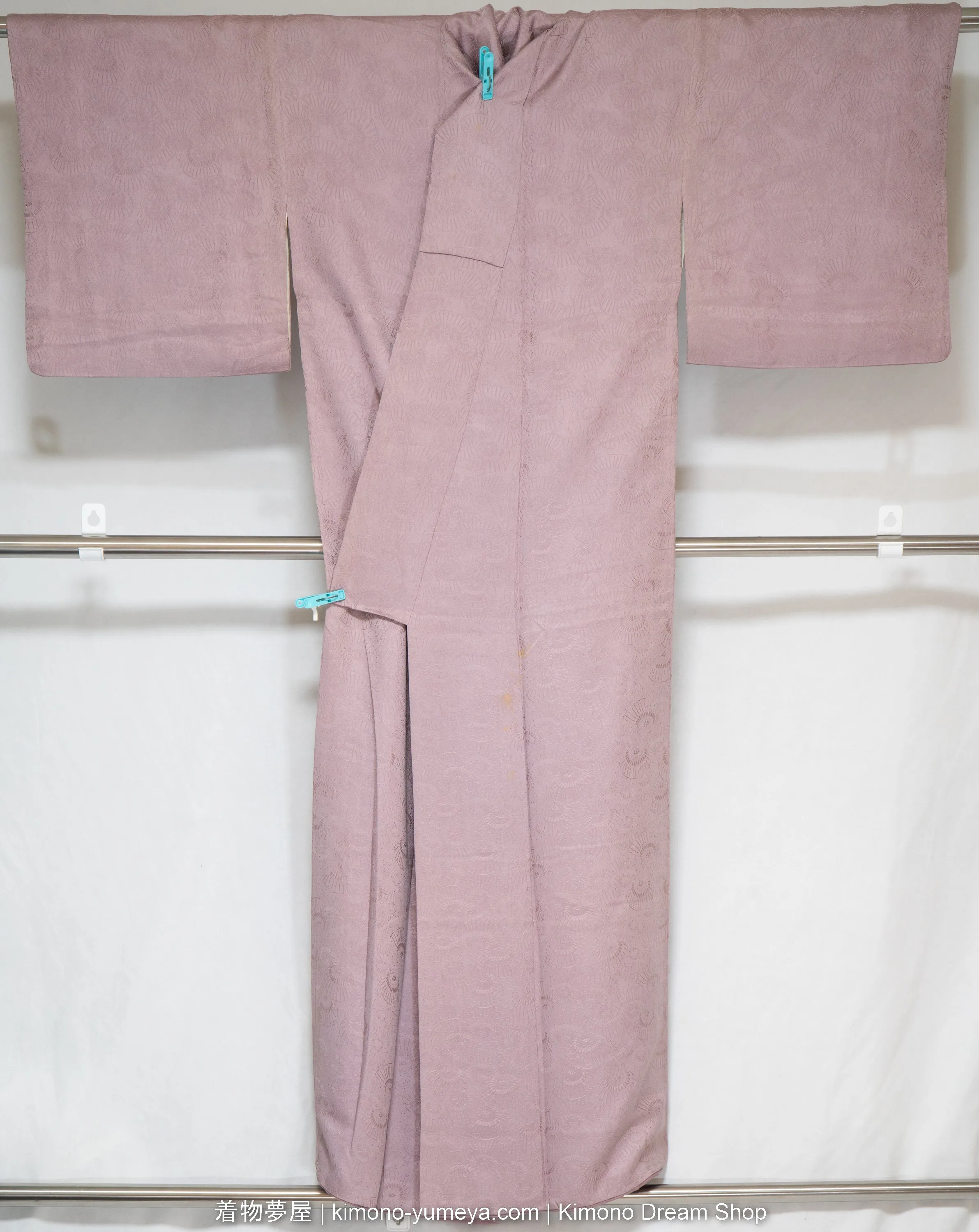Six Silk Iromuji Kimonos - Quality C - Vintage Traditional Japanese Women's Robes Bulk Box - Waves, Chrysanthemums, Hemp Leaves, Sayagata, Hishi, Clouds, Kanoko, Peonies, Umbrellas