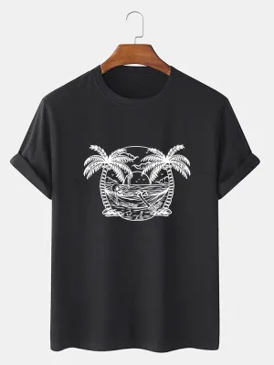 Skeleton On Vacation Print T-Shirt