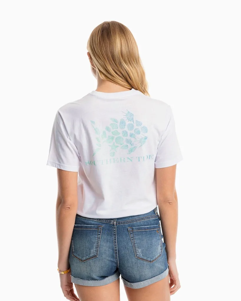 Southern Tide SS Skip Jack Sea Shell Tee / Classic White