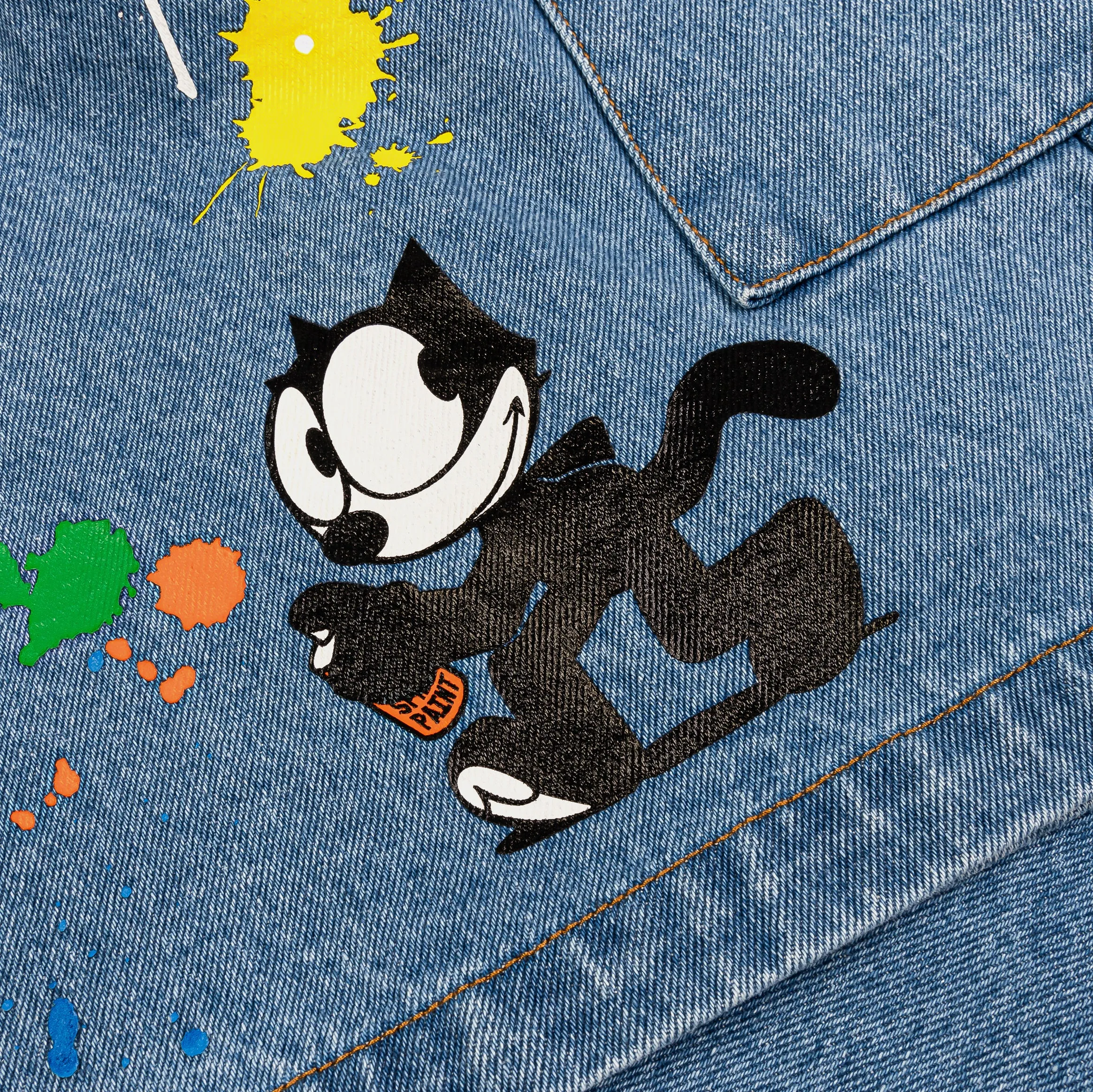 SP x Felix The Cat Graffiti Denim Mens Shorts (Blue)