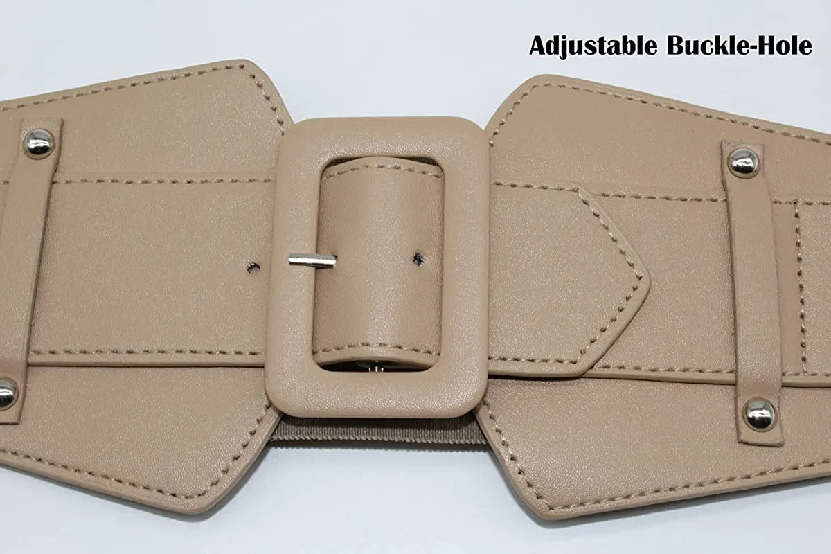 Stretchy Leopard Wide Waist Buckle Belt