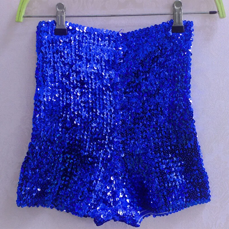 Stretchy Sequin High Waist Shorts