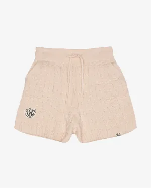 TGC Lace Cream Organic Knit Relaxed Shorts