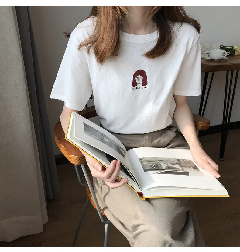 Trendy Women Summer Korean Loose T-Shirt INS Student Short Sleeve Tops T-Shirt