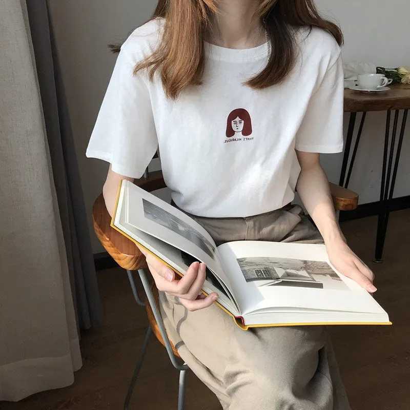 Trendy Women Summer Korean Loose T-Shirt INS Student Short Sleeve Tops T-Shirt