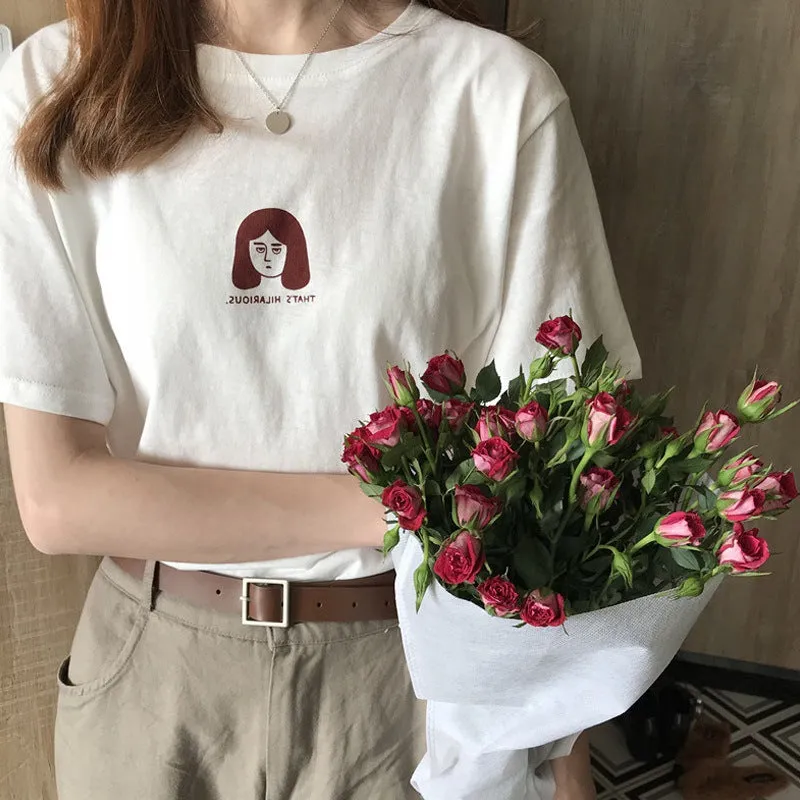 Trendy Women Summer Korean Loose T-Shirt INS Student Short Sleeve Tops T-Shirt