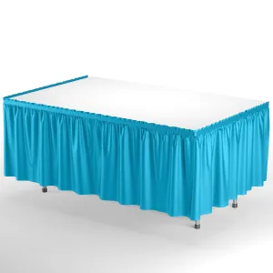 Turquoise Plastic Table Skirt