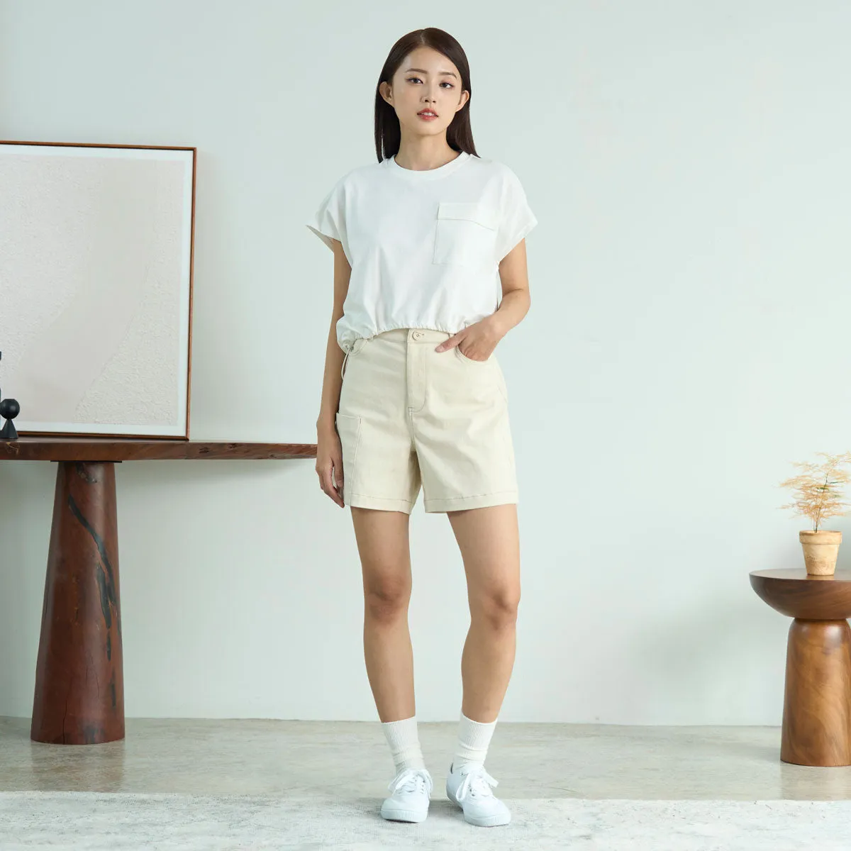 Twill Stretchy Shorts