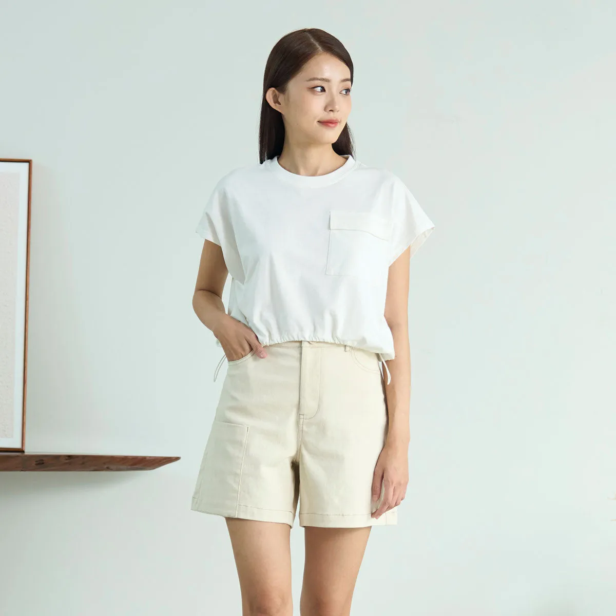 Twill Stretchy Shorts