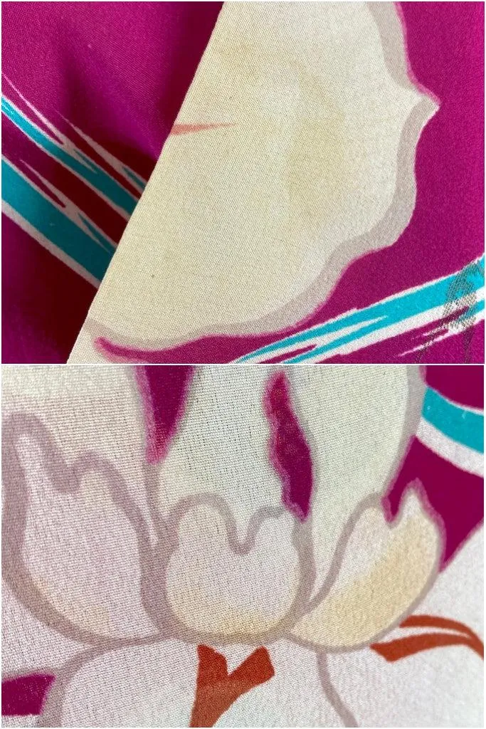 Vintage 1930s Magenta Silk Georgette Kimono
