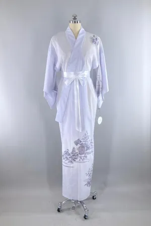 Vintage Grey Pagoda Kimono Robe