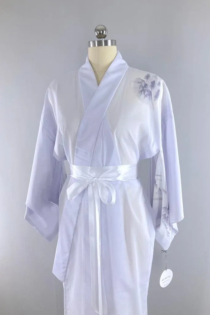 Vintage Grey Pagoda Kimono Robe