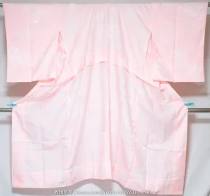 Washable Polyester Juban 129cm Wide 117cm Long - Rivers, Plum Blossoms, Peonies - Vintage Women's Kimono Undergarment Nagajuban