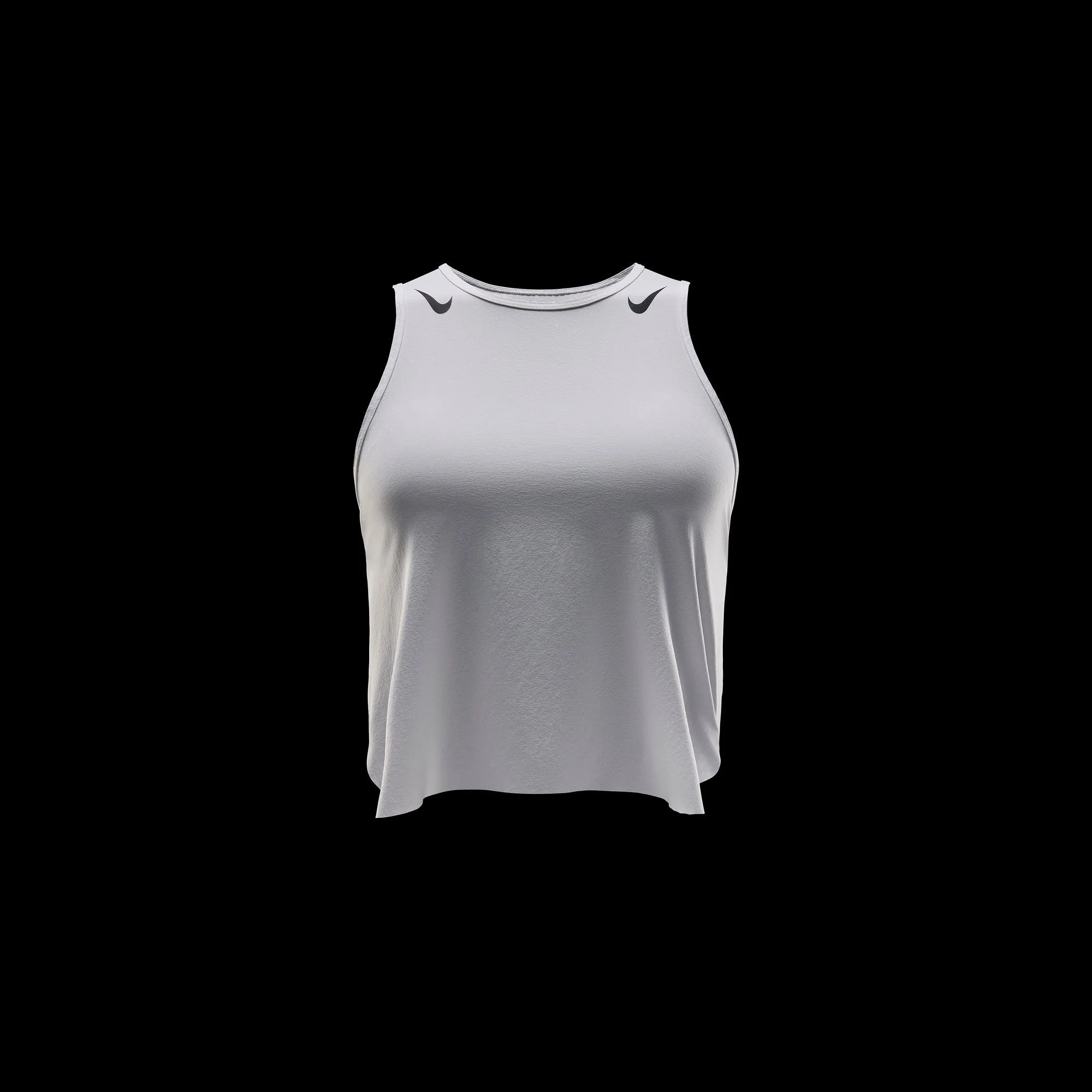 Women's AeroSwift Women's Dri-FIT ADV Cropped Running Tank Top (100 - White/Black)