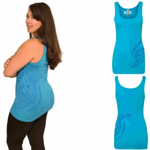 Women's Spandex Jersey Tank - Triple Plumeria Hawaiian Tattoo Design