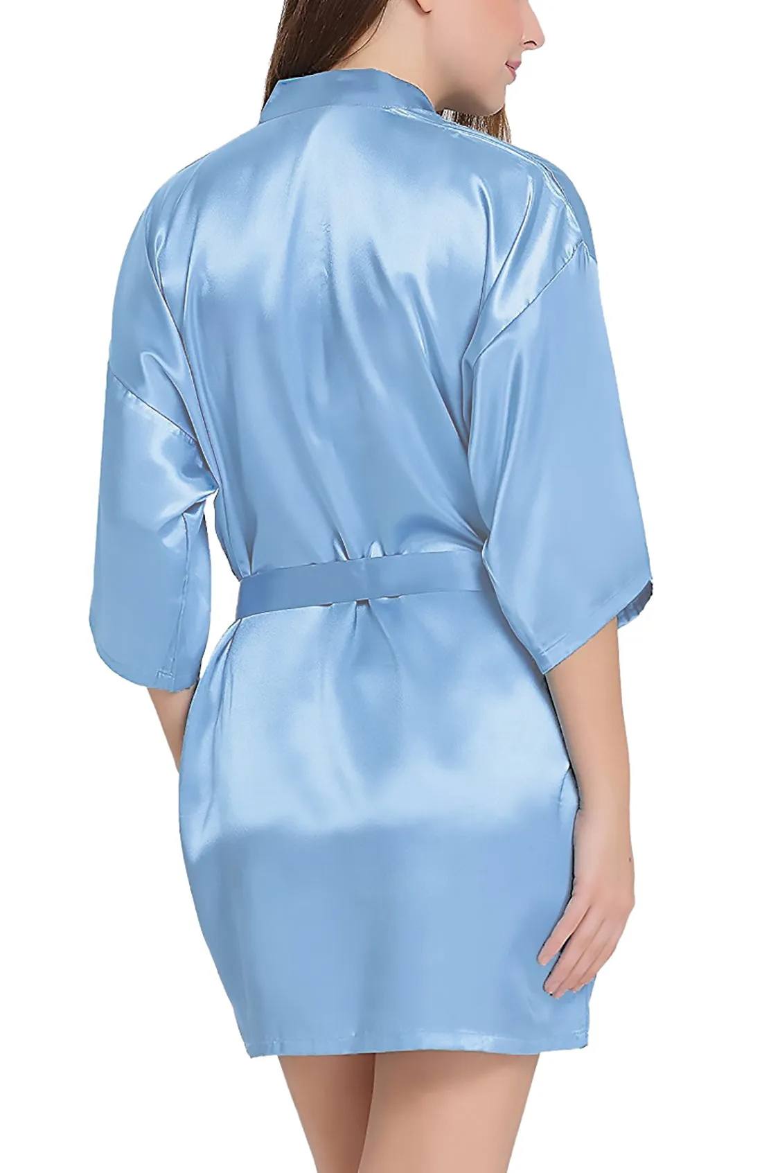 Xs and Os Women Satin Babydoll Kimono Nightwear Robe